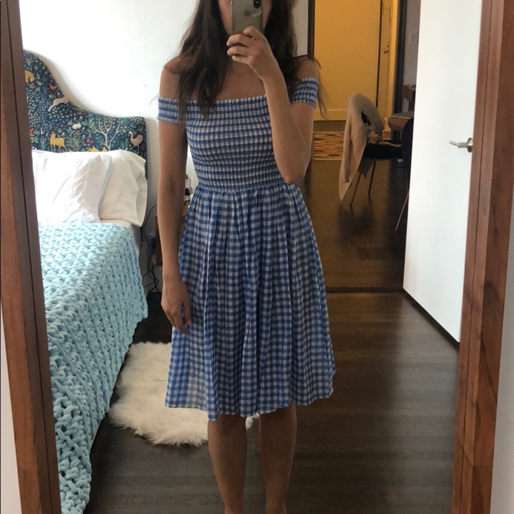 Jcrew Blue gingham dress